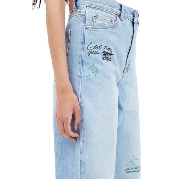 Dr Denim Echo High Rise Wedgie Scribble Jeans Size 26W30L NWT - Picture 6 of 16